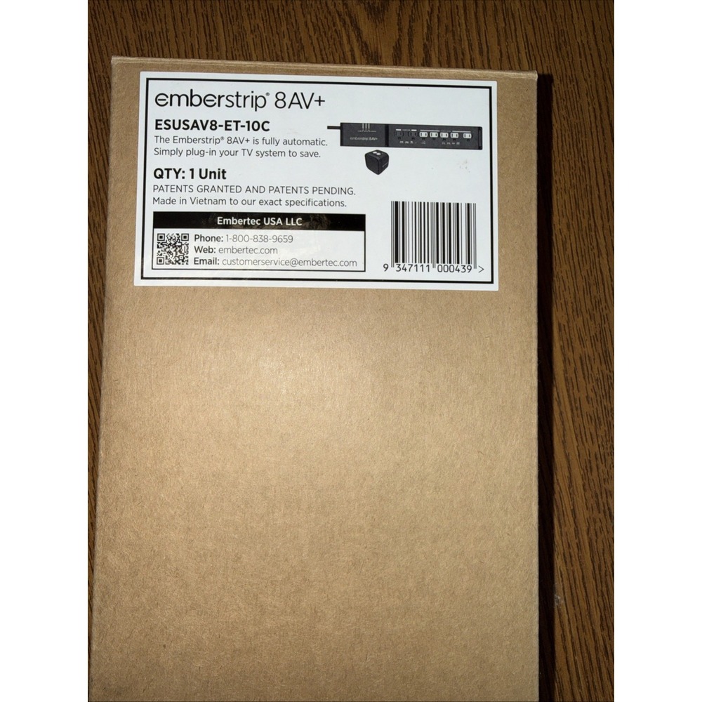 Power Strip Outlet Surge Protector Embertec Emberstrip® 8AV+ Class Sensor